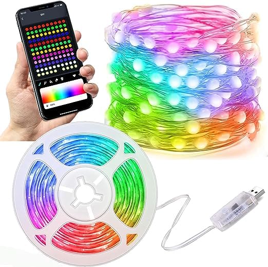 LED Fairy String Light Remote Bluetooth APP USB Control Smart RGB